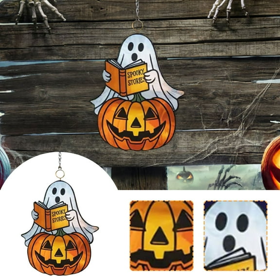 Halloween Hanging Pumpkin Ornament - Durable Acrylic, Lightweight, Versatile Indoor/Outdoor Holiday Party Decoration