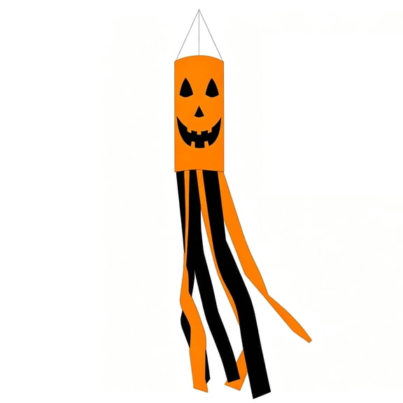 Halloween Hanging Pumpkin Wind Direction Flag Matte Polyester Outdoor Courtyard Entrance Porch Decoration