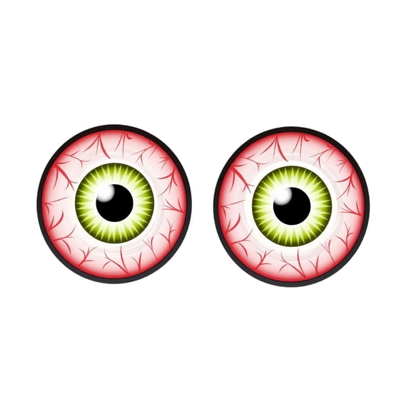 Halloween Hanging Sign, LED Glowing Eyeball, 2 Pack with Hanging Ropes and Hooks, Spooky Decoration for Haunted House Indoor Outdoor Halloween Party Decor