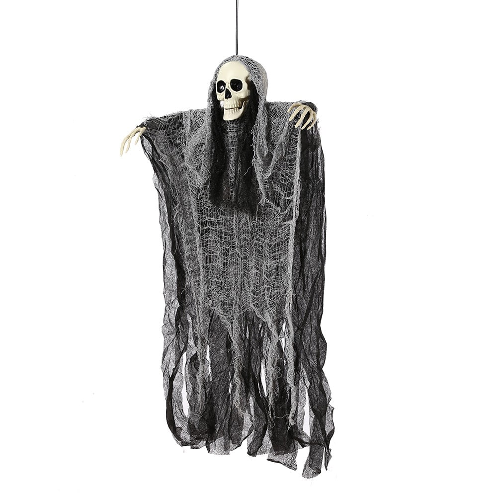 Halloween Hanging Skeleton Ghost Decorations - 47.24in Led Light Up Red ...