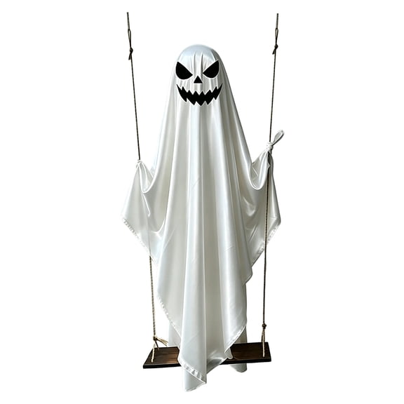 Halloween Hanging Swing Ghost Large Wizard Hat Oxford Cloth Decoration, Lightweight Figure Sways in Breeze for Eerie Yard Movement, Outdoor Halloween Decor for Tree Porch Garden Patio Party