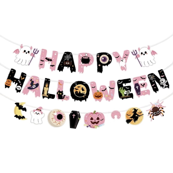 Halloween Hanging Swirl Decorations Set with Ghost Pumpkin Haunted House Witch Hat Cat and Cauldron for Party Decor