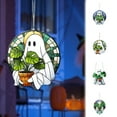 thumbnail image 1 of Halloween Hanging Window Decor Cute Hanging Ghost Decor Halloween Decorations Halloween Gifts Window Hanging Ghost Holding Turtle Back Flower Pot Ornaments, 1 of 7