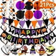 thumbnail image 1 of Halloween Happy Birthday Banner Decorations for Halloween Birthday Party Supplies, 1 of 6