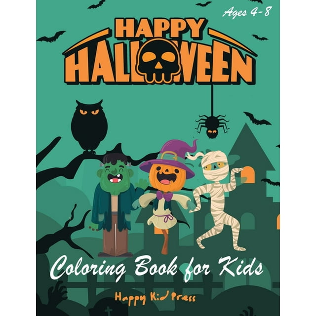 Halloween: Happy Coloring Book : for Kids - Halloween Designs Including ...