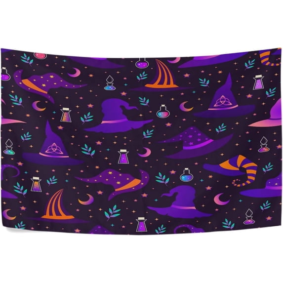Halloween Hats Tapestry 90x60 Inche Wall Hanging Tapestry Wall Art Hanging Tapestries Bedroom Living Dorm Room Wall Decor Fabric Home Decor Gifts