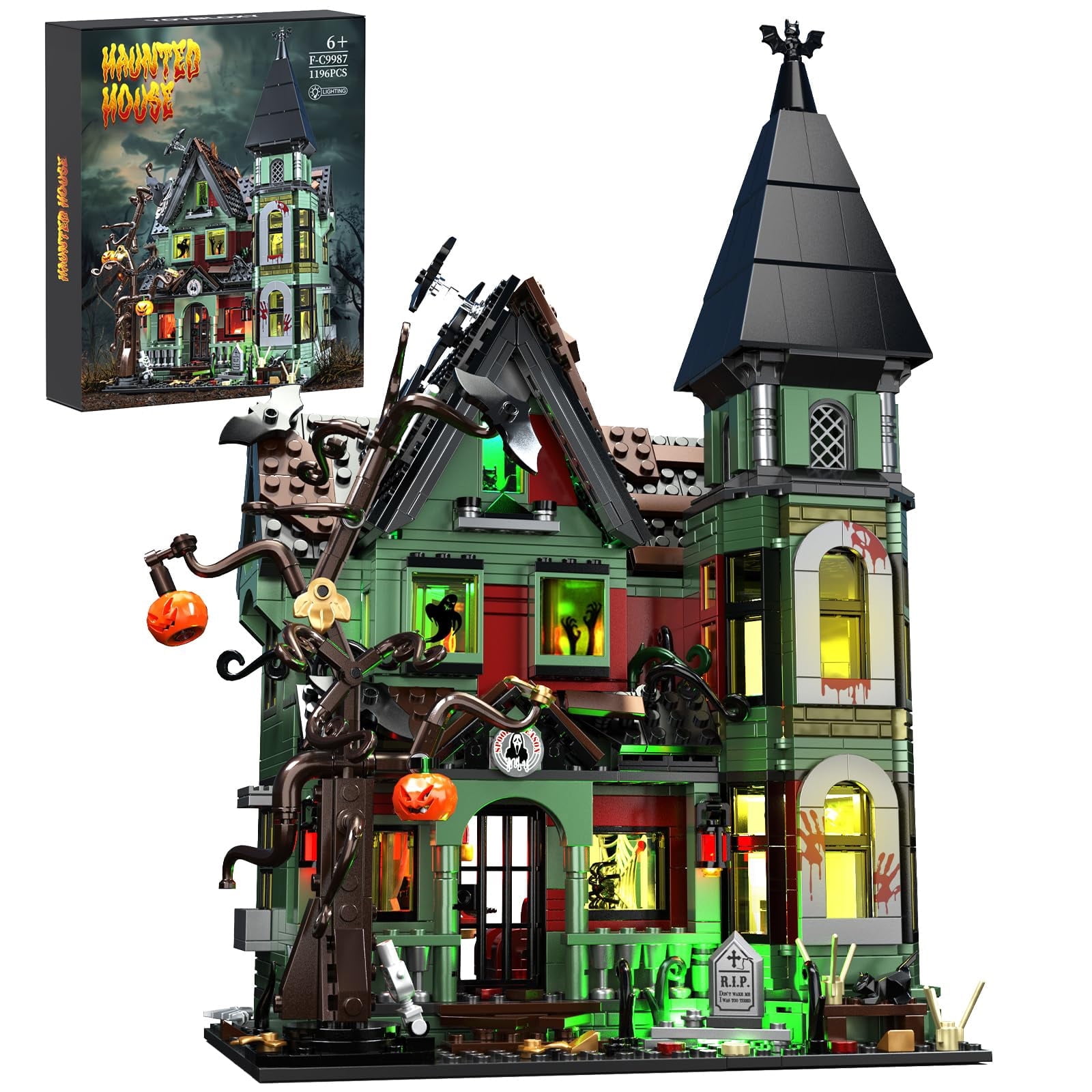 BuildingBoat Halloween Haunted House Building Set Creative DIY Project to Build Together Haunted Mansion Education STEM Learning Playset