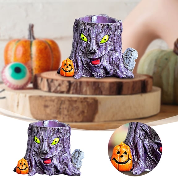 Halloween Haunted House Decor - Wooden Spooky Village Tabletop Decorations - Ghost House Indoor Centerpiece for Halloween Party