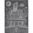 thumbnail image 1 of Halloween Haunted House Enter At Your Own Risk Gray Kitchen Dish Towel Cotton, 1 of 3