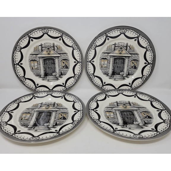Halloween Haunted House Salad Plates, 8.5 inch - 4 piece