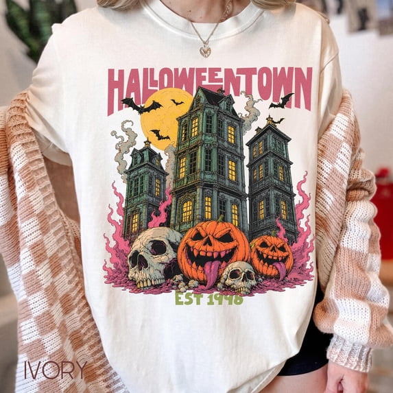 Halloween Haunted House T-Shirt, Spooky Season Crewneck, Fall Halloween Gift