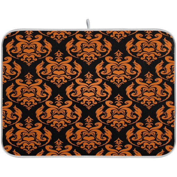 Halloween Haunted Mansion Dish Drying Mat for Kitchen Counter 18 x 24 Inch Haunted House Dry Dishes Mats Drainer Mat Absorbent Microfiber Dish Drying Pad for Countertops Decor