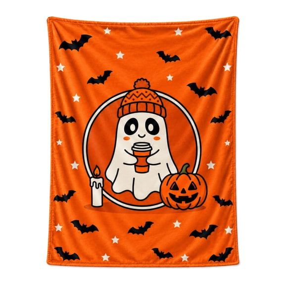 Halloween Haunted Throw Blanket for Adults, Warm Soft Cozy Blanket for Chair Sofa Couch, Spooky Halloween Home Decor Blanket for Bedroom Living Room 50x40