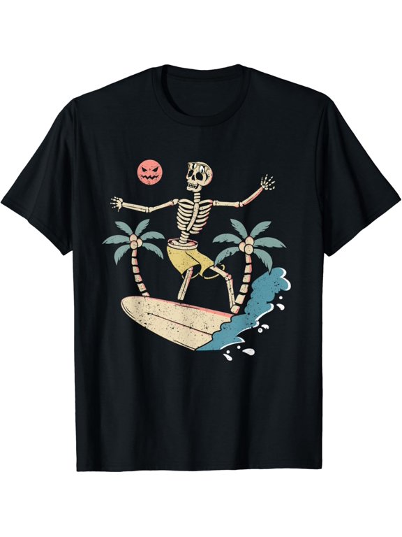 Halloween Hawaii Surfer Beach Scary Spooky Surfers Holiday T-Shirt, Size S-5XL