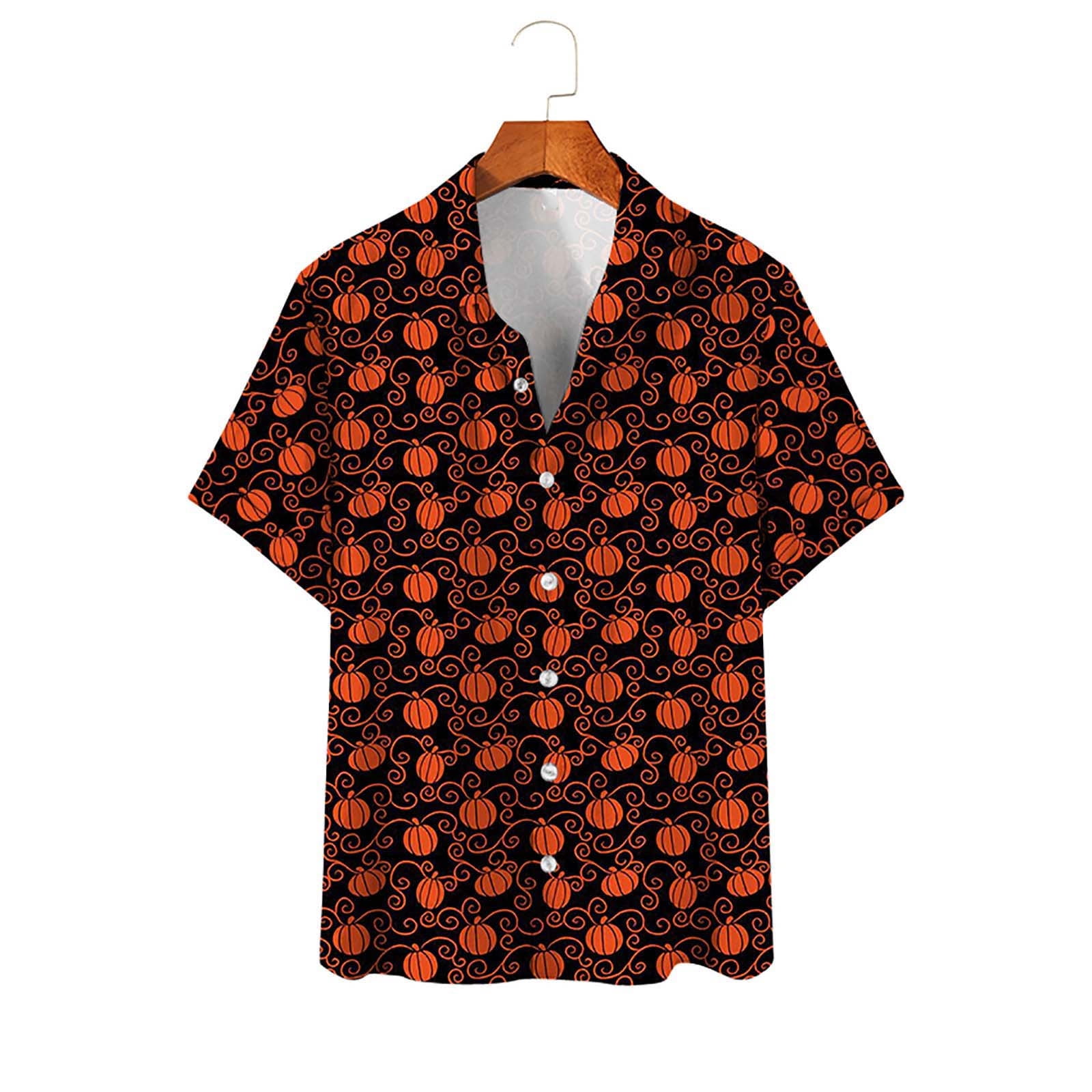 Halloween Hawaiian Unisex Shirt, Halloween Button Up Shirt for Men Fun