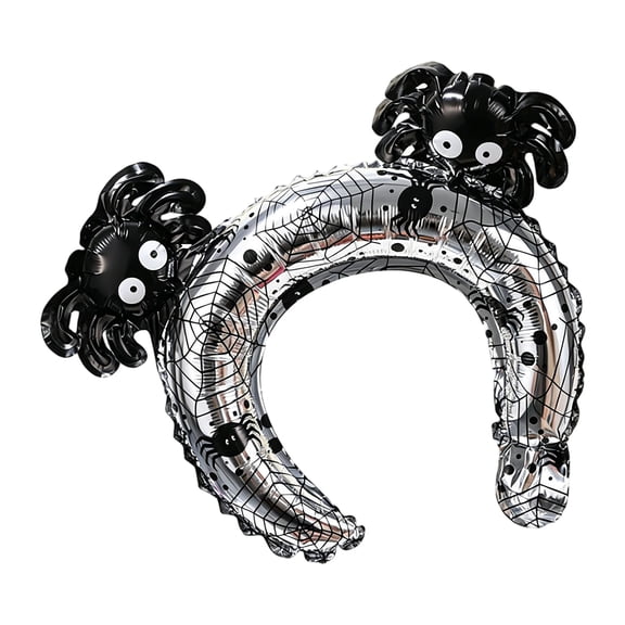 Halloween Headband Black Spider Design Halloween Inflatable Headband, Pack of 50 Spider Web Print Party Hair Accessory, For Halloween Costume Cosplay Haunted House Party Photo Booth Props