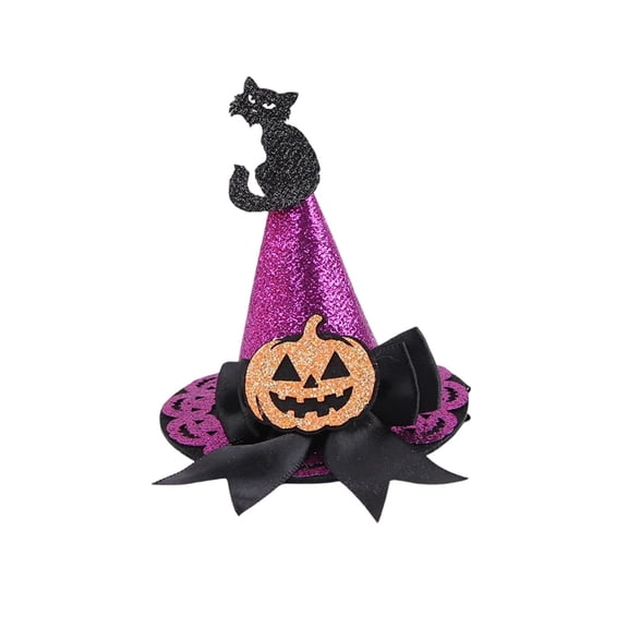 Halloween Headband Hat, Halloween Mini Pointy Witch Hat Bow Hair Clip For Party Ghost Dress Up