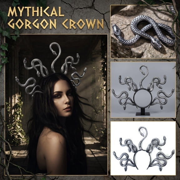 Halloween Headband Medusa Crown, Snake Hair Queen Headpiece Costume Accessory for Halloween Party, Greek Mythology Inspired Headwear for Masquerade Event and Festival Decoration