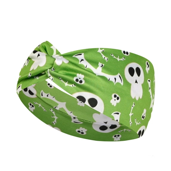 Halloween Headbands for Women, Cute Prints Wide Stretchy Hair Bands, Breathable Stretchy Non-Slip Holiday Themed Hair Accessories for Party, Makeup, Yoga, Costume B One Size