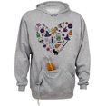 thumbnail image 1 of Halloween Heart Beer Holder Tailgate Hoodie Sweatshirt Unisex X-Large Oxford, 1 of 4