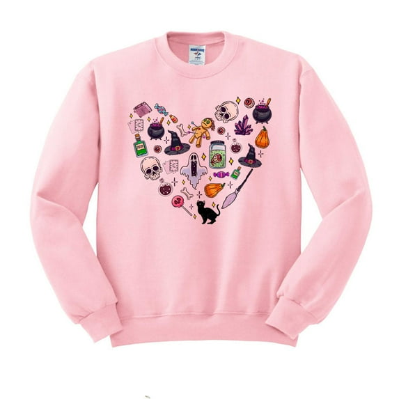 Halloween Heart Sweatshirt Unisex 3X-Large Pink