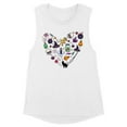 thumbnail image 1 of Halloween Heart Women's Muscle Tank 2X-Large White, 1 of 5