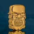 thumbnail image 1 of Halloween Heavy Armor Skeleton Design Double-Sided Relief Metal Lighter, Refillable Butane Windproof Lighter, Suitable for Outdoor Activities, Camping, And Collecting（gold）, 1 of 6