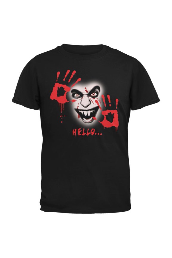 Halloween Hello... Black Adult T-Shirt - X-Large
