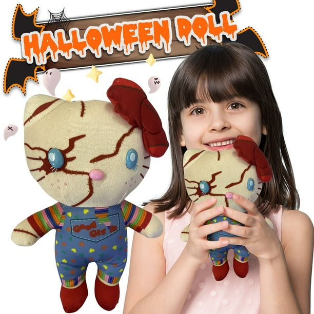 Halloween Hello Chucky Kitty Plush, 9 Inches Soft&Cuddly