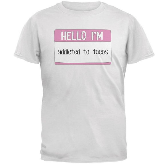 Halloween Hello I'm Addicted to Tacos Mens T Shirt White X-LG