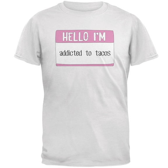 Halloween Hello I'm Addicted to Tacos Mens T Shirt White X-LG