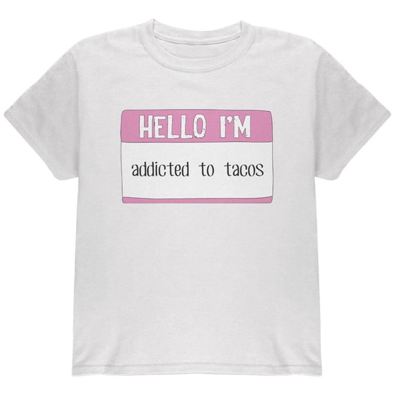 Halloween Hello I'm Addicted to Tacos Youth T Shirt White YSM