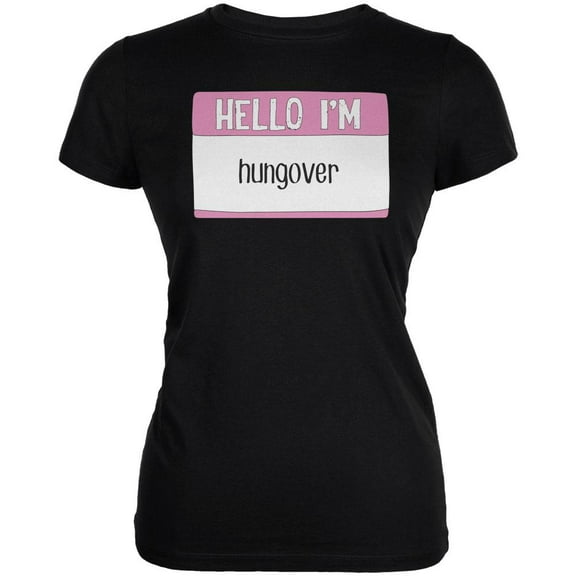 Halloween Hello I'm Hungover Juniors Soft T Shirt Black X-LG