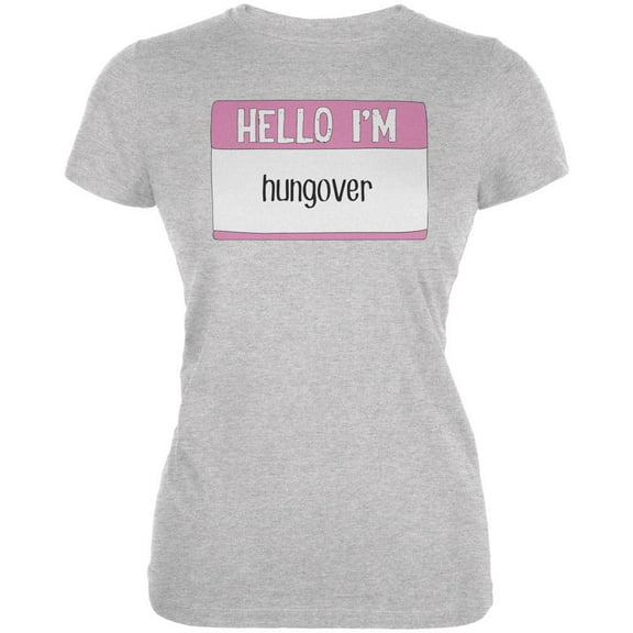 Halloween Hello I'm Hungover Juniors Soft T Shirt Heather X-LG