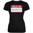 thumbnail image 1 of Halloween Hello I'm Obsessed With My Cat Juniors Soft T Shirt Black MD, 1 of 1