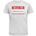 thumbnail image 1 of Halloween Hello I'm Obsessed With My Cat Mens T Shirt White LG, 1 of 1
