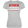 thumbnail image 1 of Halloween Hello I'm Obsessed With My Dog Juniors Soft T Shirt Heather LG, 1 of 1