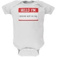 thumbnail image 1 of Halloween Hello I'm Obsessed With My Dog Soft Baby One Piece White 12 Month, 1 of 1