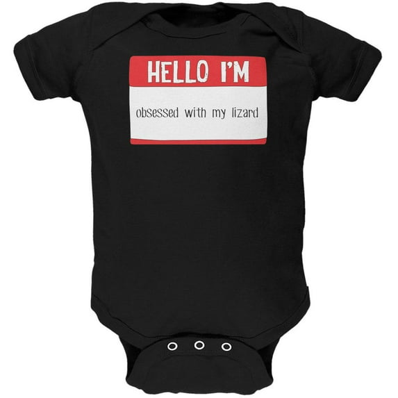 Halloween Hello I'm Obsessed With My Lizard Black Text Soft Baby One Piece Black 0-3 M