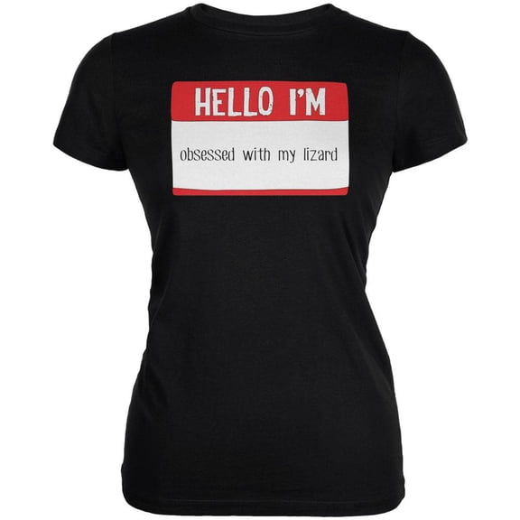 Halloween Hello I'm Obsessed With My Lizard Juniors Soft T Shirt Black SM