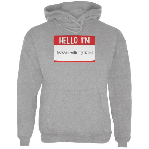 Halloween Hello I'm Obsessed With My Lizard Mens Hoodie Storm Grey SM