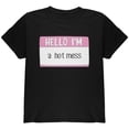 thumbnail image 1 of Halloween Hello I'm a Hot Mess Youth T Shirt Black YMD, 1 of 1