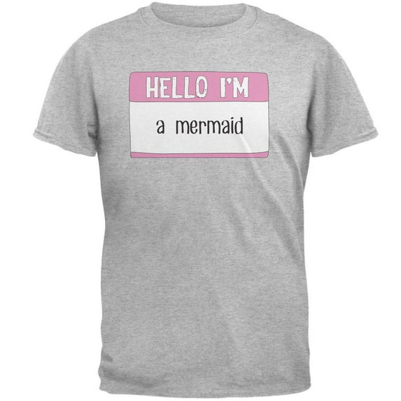 Halloween Hello I'm a Mermaid Mens T Shirt Heather X-LG