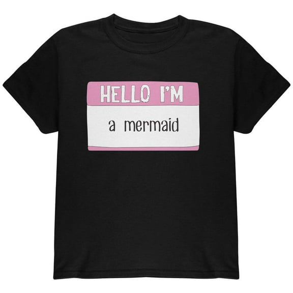 Halloween Hello I'm a Mermaid Youth T Shirt Black YLG
