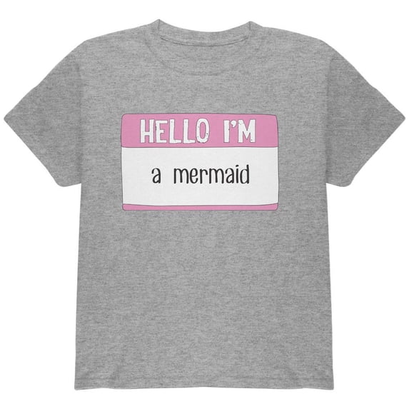 Halloween Hello I'm a Mermaid Youth T Shirt Heather Youth X-SM