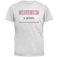 thumbnail image 1 of Halloween Hello I'm a Potato Mens T Shirt White SM, 1 of 1