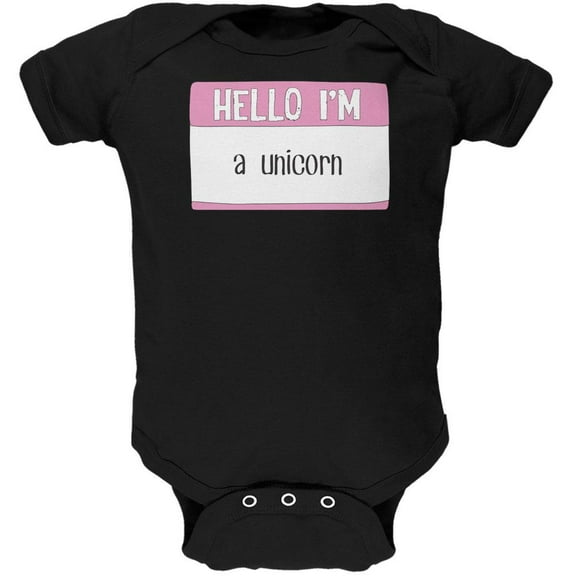 Halloween Hello I'm a Unicorn Soft Baby One Piece Black 6 Month