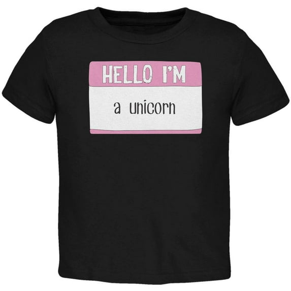 Halloween Hello I'm a Unicorn Toddler T Shirt Black Toddler Size 5/6