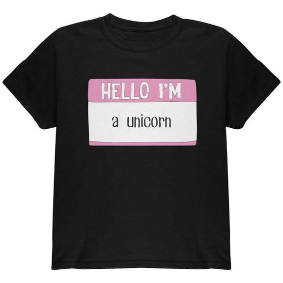 Halloween Hello I'm a Unicorn Youth T Shirt Black YMD