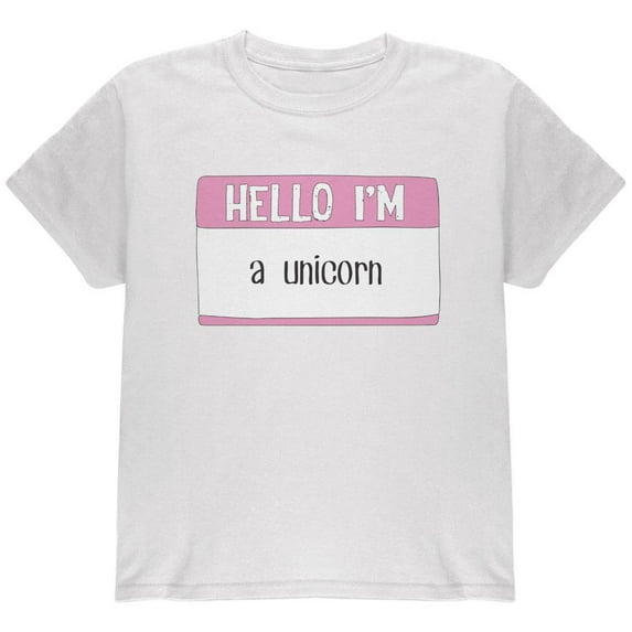 Halloween Hello I'm a Unicorn Youth T Shirt White YSM